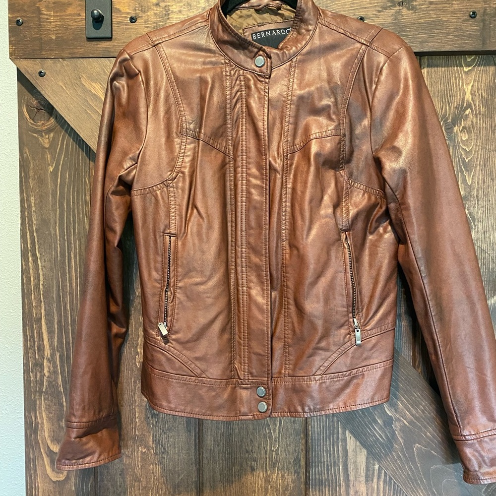 Bernardo brown faux leather jacket